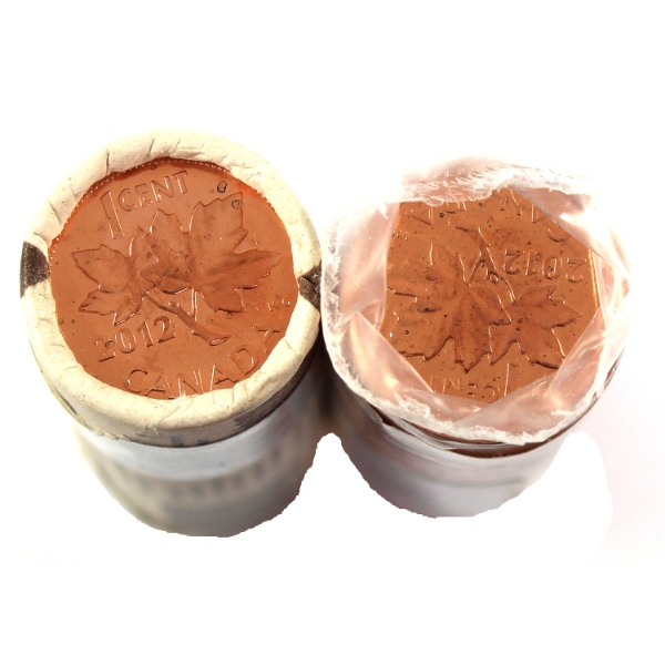 2x 1-cent 2012 Original Wrapped Roll & Special Wrapped Roll of 50pcs. 2 Rolls.