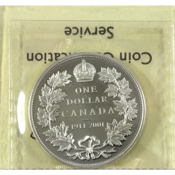 2001 $1 90th Ann. of the 1911 Silver Dollar Proof Sterling Silver Coin ICCS PF67 UHC