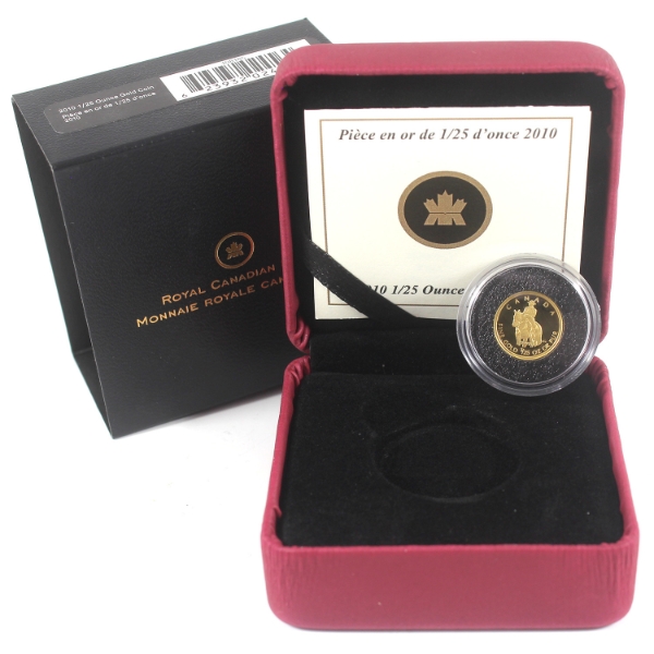 2010 50-cent Royal Canadian Mounted Police 1/25oz .9999 Gold Coin (Tax Exempt)