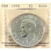 Image 1 : Silver $1 1946 ICCS AU50