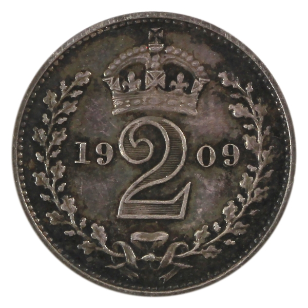 Great Britain Silver 1909 2 Pence EF (Toned)