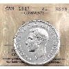 Image 1 : Silver $1 1947 Pointed 7 ICCS MS63. Blast White Coin with Lustrous Fields