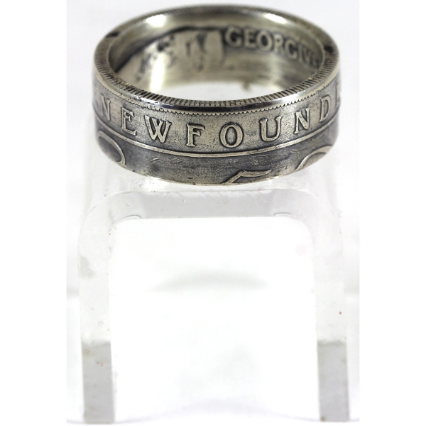Newfoundland Silver Coin Ring Size 10