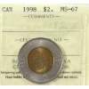 Image 1 : $2 1998 ICCS MS67