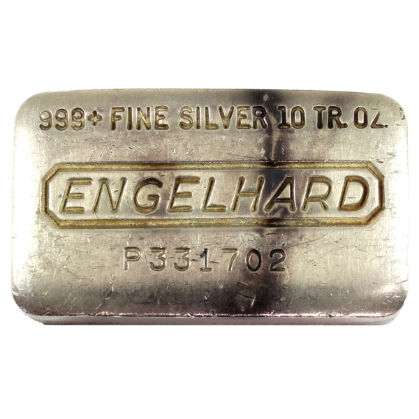 10oz Engelhard Vintage 11th Series in "P" Prefix Variation .999+ Silver Bar, SN: P331702