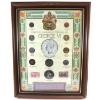 Image 1 : *1936-1952 Selected Canadian Coinage of George VI 10-coin Set with Two 3-cent Stamps in Wooden Frame