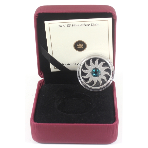2011 $3 Birthstone Collection - December .9999 Fine Silver Coin (Tax Exempt)