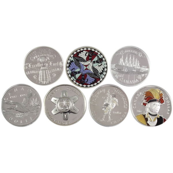 Group Lot of 7x Special Edition or Proof Silver Dollars. 7pcs.