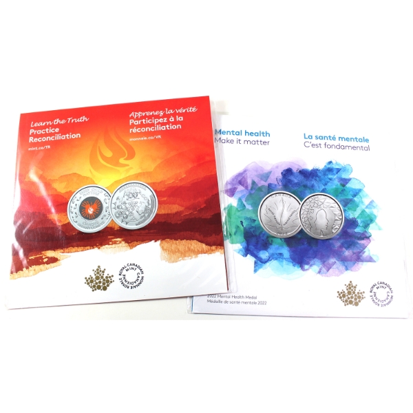 2022 Mental Health Medal and Magnet & Truth and Reconciliation Keepsake. 2pcs