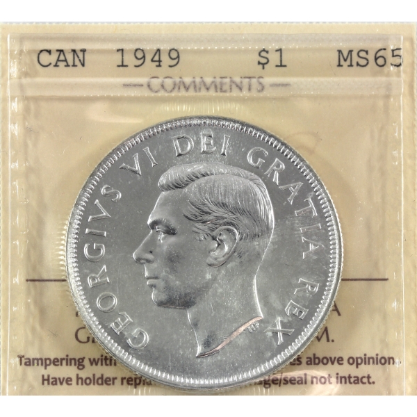 Silver $1 1949 ICCS MS65