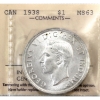 Image 1 : Silver $1 1938 ICCS MS63