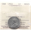 Image 1 : 5-cent 1922 Near Rim ICCS MS65