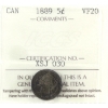 Image 1 : 5-cent 1889 ICCS VF20