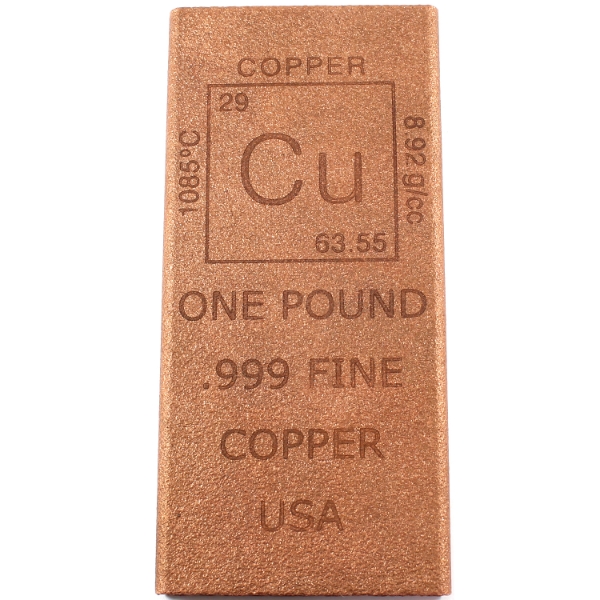 1 Pound USA .999 Fine Copper Bar