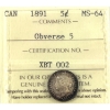 Image 1 : 5-cent 1891 Obv 5 ICCS MS64