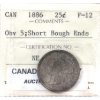 Image 1 : 25-cent 1886 Obv 5; Short Bough Ends ICCS F12