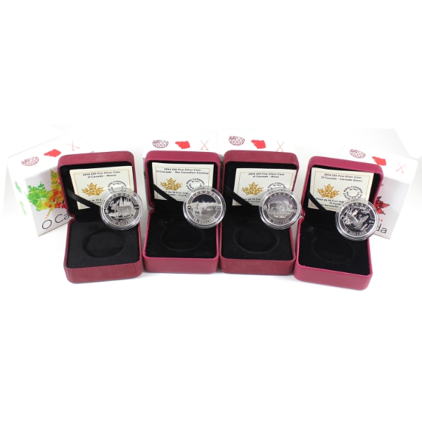 2014 $10 O Canada 1/2oz .9999 Fine Silver Coins. 4pcs (Tax Exempt)
