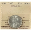 Image 1 : 25-cent 1930 ICCS MS63