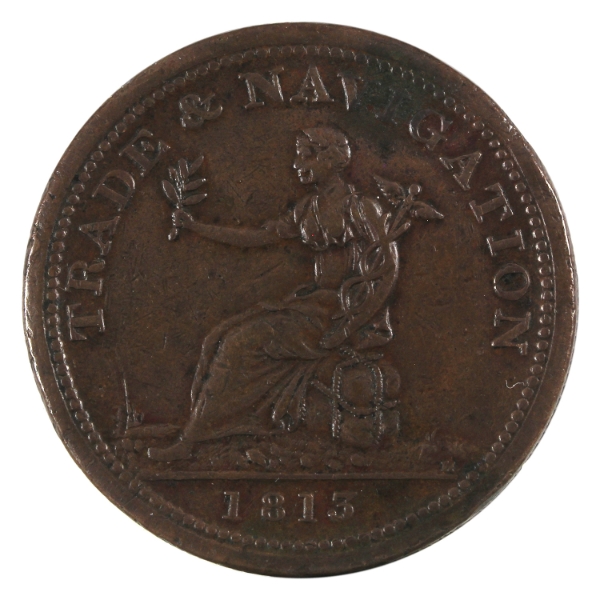 CH# NS-20A1 Upper Canada 1813 Trade & Navigation Penny Token EF