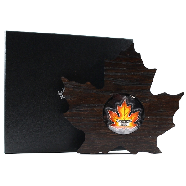 2016 $20 Canada's Colourful Maple Leaf Fine Silver Maple Leaf Shaped Coin (Tax Exempt)