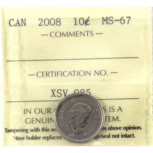 10-cent 2008 ICCS MS67