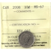 Image 1 : 10-cent 2008 ICCS MS67