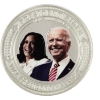 Image 1 : 2oz USA President Joesph Biden & Vice President Kamala Harris .999 Fine Silver Round 