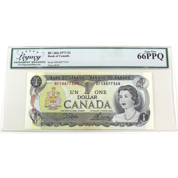 BC-46b 1973 $1 Legacy GEM UNC66 PPQ Crow-Bouey SN: BFG8877364