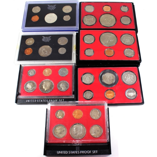 Bulk Lot of USA 1970-1981 United States Proof Sets. 7pcs.