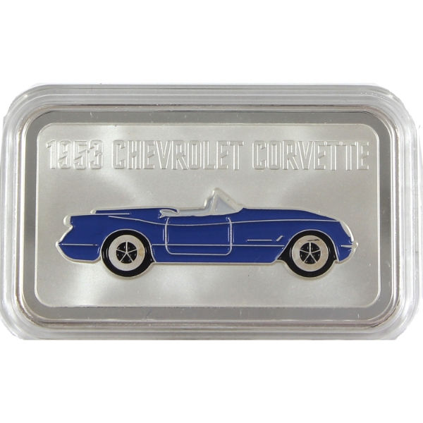 1oz 1953 Chevrolet Corvette .999 Fine Silver Bar (Tax Exempt)