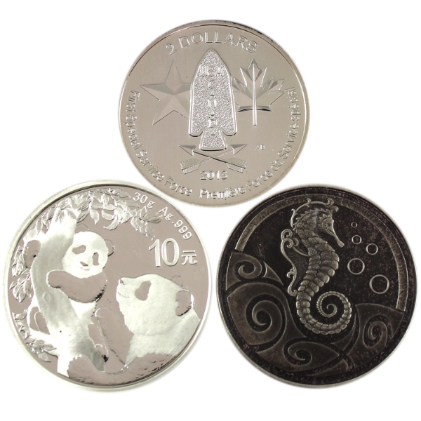 Approx. 2.7oz Lot Total! World 2013-2021 Fine Silver Rounds. 3pcs. (Tax Exempt)