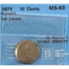 Image 1 : ERROR! 10-cent 1973 Off Centre CCCS MS63