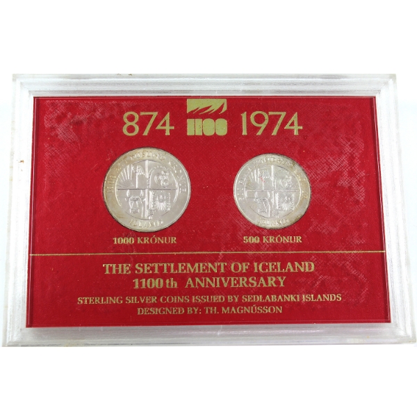 Iceland Sterling Silver 1974 2-Coin Set