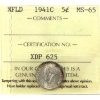 Image 1 : Newfoundland 5-cent 1941C ICCS MS65