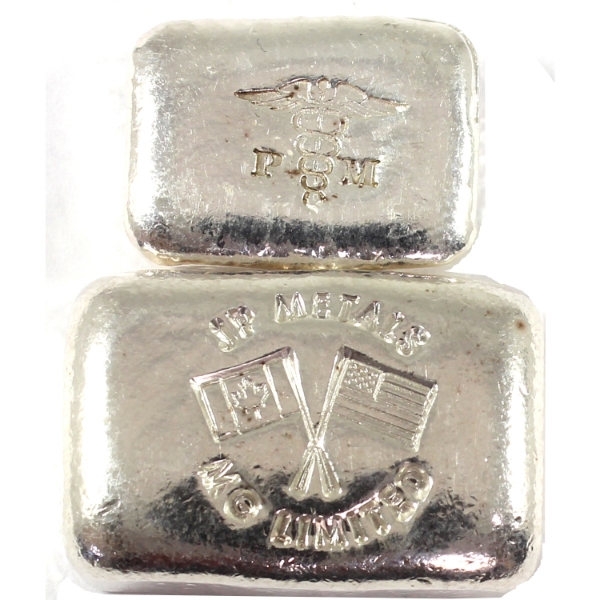3oz Lot Total! 2oz JP Metals & 1oz Pheli Mint .999 Fine Silver Bars. 2pcs. (Tax Exempt)