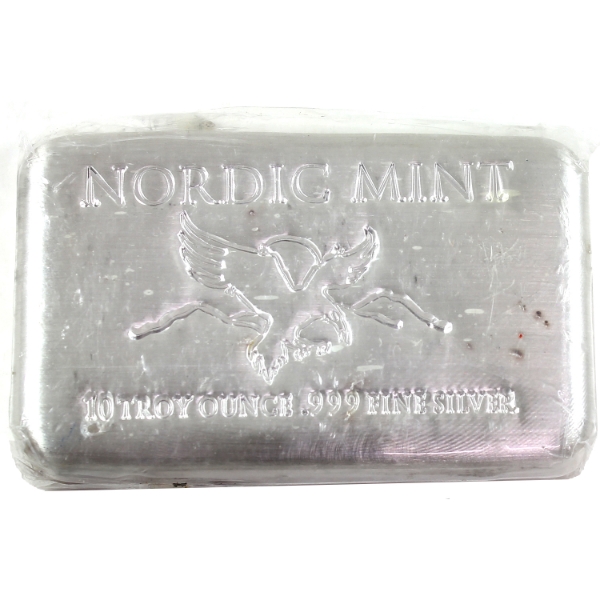 10oz Nordic Mint .999 Fine Silver Bar (Tax Exempt)