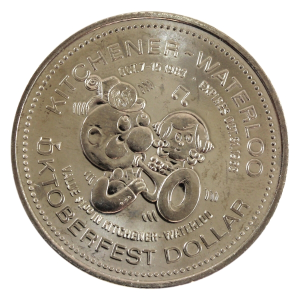 1983 110 Years of Kitchener-Waterloo Oktoberfest Silver Trade Dollar