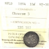 Image 1 : Newfoundland 10-cent 1894 Obverse 3 ICCS VF30