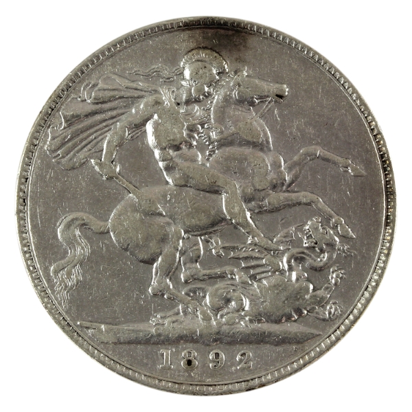 Great Britain Silver 1892 Crown VG-F