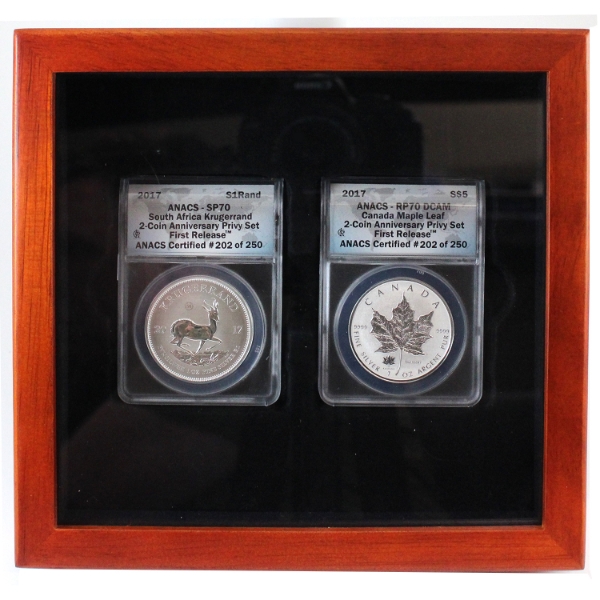 2017 2pc Anniv. Privy Set First Release South Africa Krugerrand & $5 SML ANACS Certified 202 of 250