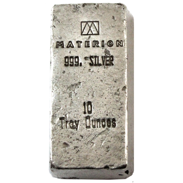 10oz Materion .999 Fine Poured Silver Bar