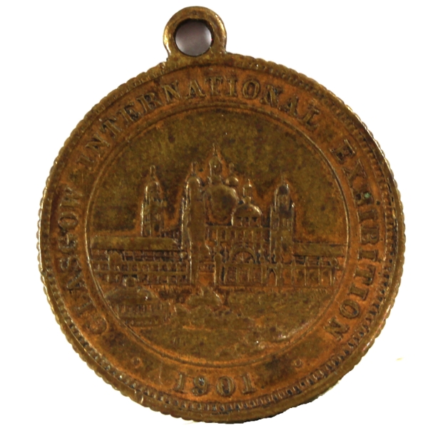 Scotland 1901 Glascow Exhibition Edward VII & Alexandra Medallion 4.98g-Brass, 22.3mm. *RARE*