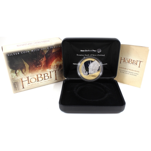 New Zealand Silver 2014 $1 1oz .999 Fine Silver Coin w/ Selective Gold Plating (Tax Exempt)