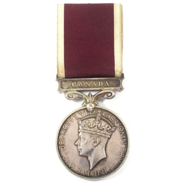 Great Britain c. 1937-1948 Long Service & Good Conduct Medal CLASP: Canada; NAMED: Pte. E. W. Pobjoy