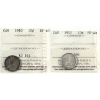 Image 1 : 10-cent 1910 & 1911 ICCS EF40. 2pcs.