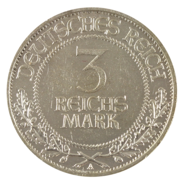 Germany-Weimar Republic Silver 1926A 3 Reichsmark BU