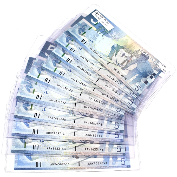 Group Lot of 10x 2002 & 2006 $5 All Different Prefixes UNC or Better. 10pcs