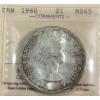 Image 1 : Silver $1 1960 ICCS MS65