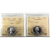 Image 1 : 25-cent 1964 & 1965 ICCS PL66 Ultra Heavy Cameo. 2pcs.