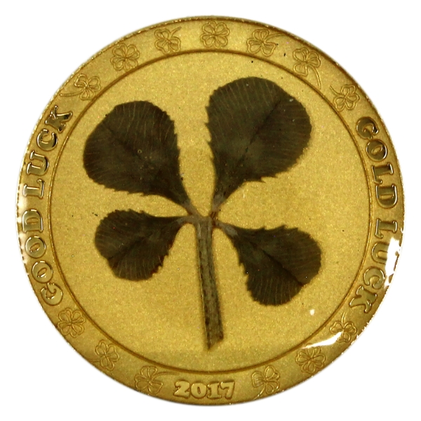 1g Republic of Palau 2017 $1 Four Leaf Clover .9999 Gold Coin (Tax Exempt)